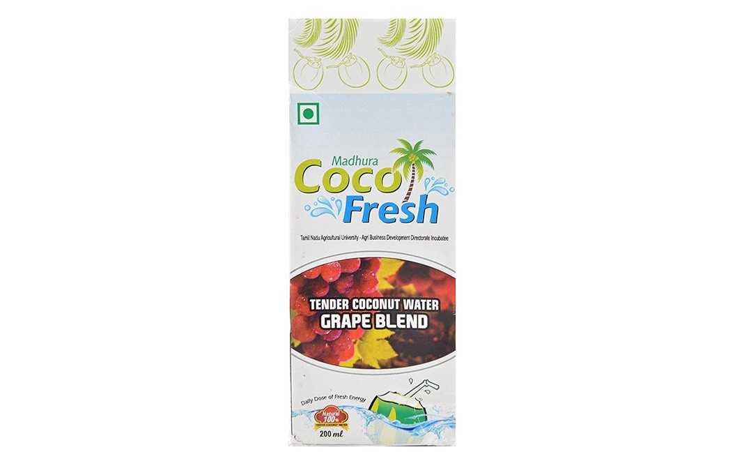 Madhura Tender Coconut Water Grape Blend   Tetra Pack  200 millilitre